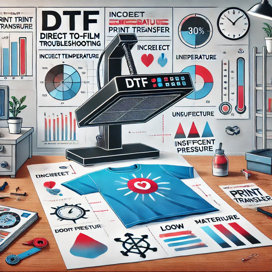 DTF-Druck-Fehlerbehebung – T-Shirt mit unvollständigem Drucktransfer, Heat Press und Faktoren wie falsche Temperatur und Druck"