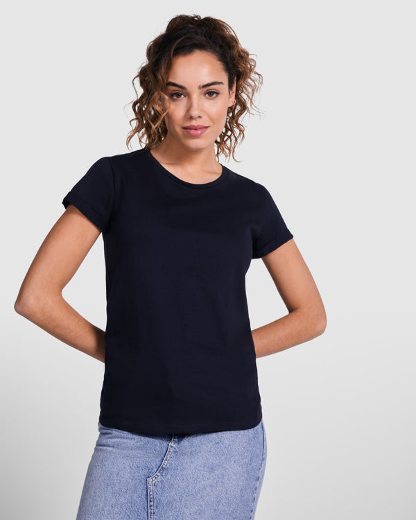 CIES Damen-T-Shirt – Rollup-Ärmel und Baumwollkomfort für den DTF-Druck