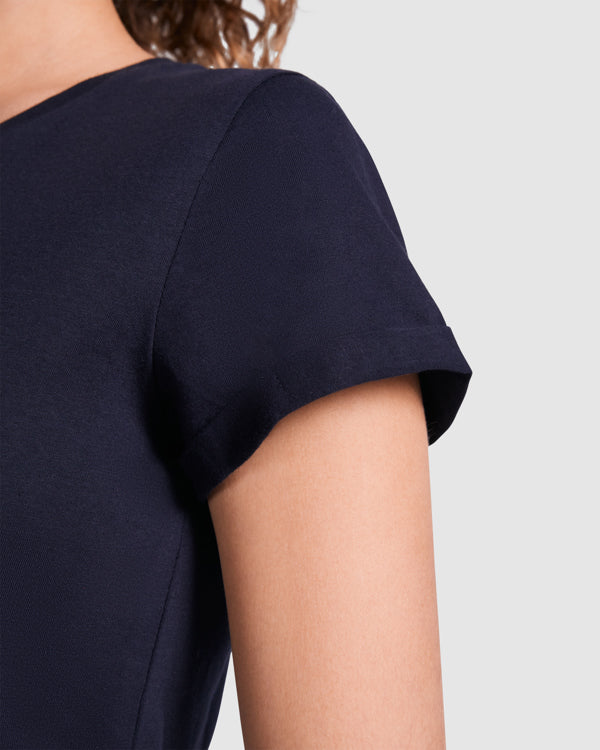 CIES Damen-T-Shirt – Rollup-Ärmel und Baumwollkomfort für den DTF-Druck